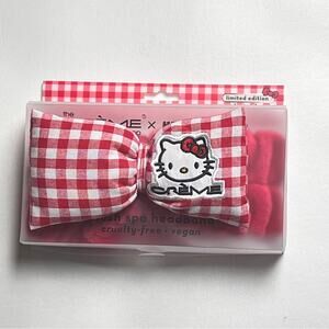 The Creme Shop X Hello Kitty Women's Gingham Red and White Plaid  Spa Headband